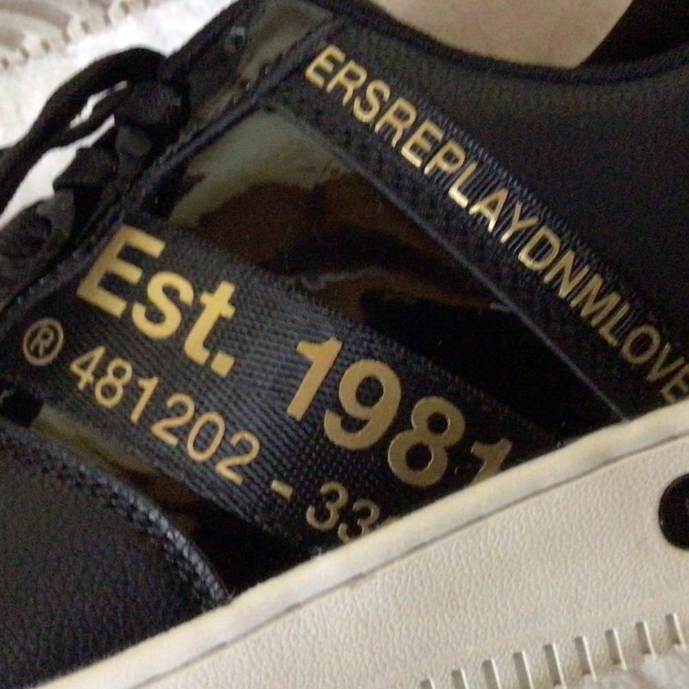 Replay love denim trainers, black, worn once 39 - Picture 3 of 8